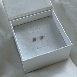 Mejuri solid gold diamond pave earrings